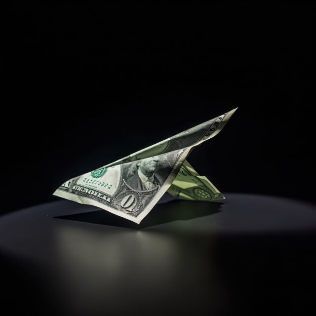 paper-plane-made-us-dollar-with-shadow-dragon
